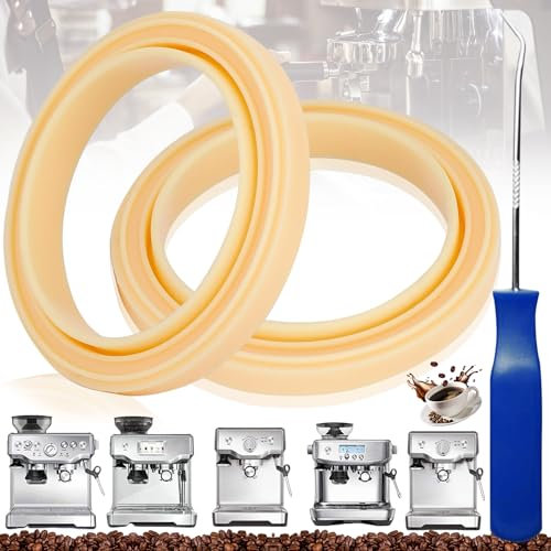 Srup 2 Pièces Joints Cafetière, Anneau d'étanchéité de Café Machine, head gasket cafetière compatible with Sage The Barista, Joint en silicone 54 mm pour machines expresso (Avec crochet 135°)