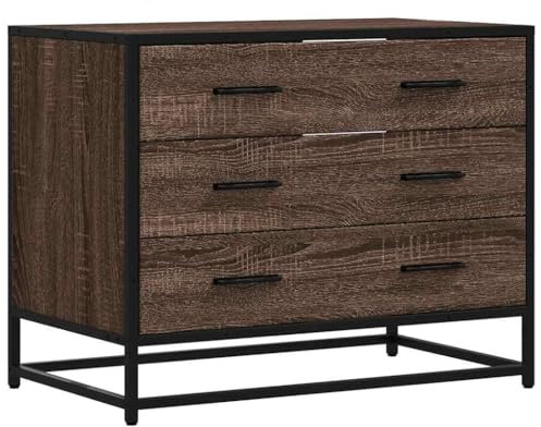 vidaXL Schubladenschrank Braun Eichen-Optik 70x41x56 cm Holzwerkstoff, Schubladenkommode, Lagerschrank, Aktenschrank, Sideboard mit Schubladen