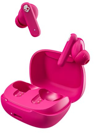 Skullcandy Smokin’ Buds Wireless Earbuds, Bluetooth Headphones, Noise Isolating Fit, Up to 20 Hours Battery, IPX4 Sweat and Water Resistant, Microphone for iPhone Android - Pink
