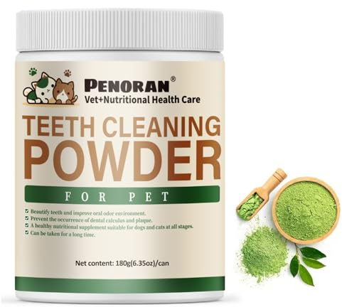 Pasta de Dientes, limpiadores dentales, Polvo de Cuidado Dental, Eliminadores de Placas dentales para Perros y Gatos, eliminación del Mal Aliento (180g)
