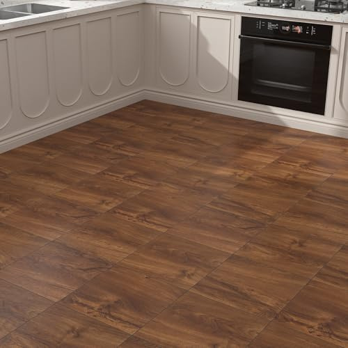 Yenhome 35 Fliesen Selbstklebende Vinylboden Klebevinyl Rotbraun Küche Selbstklebend Holzoptik Modern Rotbraun Holzoptik Vinylboden Rutschfest Bodenfliesen Wohnzimmer Balkon Büro Wasserfest 30x30cm