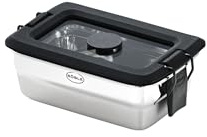 RÖSLE Set de collation Flexx 2GO 0,25 l avec couvercle en verre | Ensemble compact en acier inoxydable avec couvercle en verre et clips, idéal pour garder au frais, transporter et stocker de