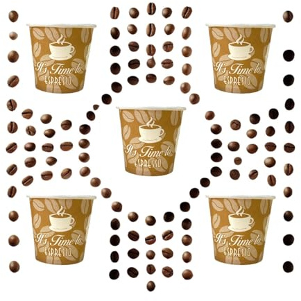 Mama Shop 1000 Bicchierini Caffè Carta 75 ml Compostabili e Biodegradabili, Monouso Ecosostenibili per Bevande Calde