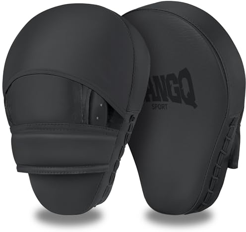 Boxing Pads Curved Focus Mitts, Training Pads,MMA Muay Thai Kickboxing Coaching Martial Arts Punching Hand Target Strike Shield & Boxing Mitts (Black)