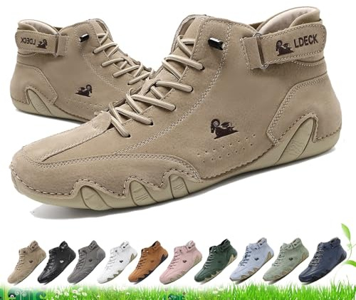 Scarpe ortopediche traspiranti impermeabili da uomo e da donna Vogldeck - Scarpe da passeggio a piedi nudi fatte a mano for esterni, leggere, casual, for escursionismo, lavoro e uso quotidiano(Cachi,3