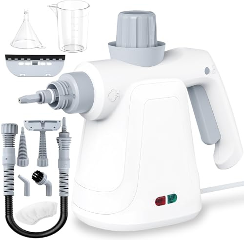 Pulitore a vapore portatile pressurizzato, vapore multiuso per uso domestico, vaporizzatore per la pulizia del pavimento, pulitore a vapore portatile per malta, finestre, bagni, cucine con 9 accessori