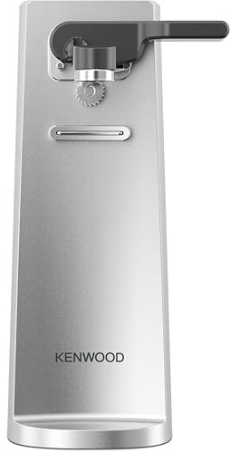 Kenwood Electric Can Opener CAP80.000SI, Multifunctional Kitchen Tool 3-in-1 with Integrated Knife Sharpener, Can Opener and Bottle Opener, with Cord Storage, Silver
