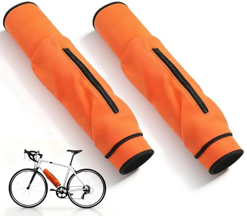 Fahrrad Akku Schutzhülle, 2 Stück Ebike Akku Schutzhülle 35-45cm Umfang Neopren E Bike Rahmenakku Schutz mit Praktische Tasch Akkuschutz für Ebike Rahmen Wasserdicht Staub