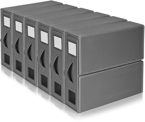 Boic 6-pack sänglakansorganiserare hopfällbar förvaring, sängklädesförvaringsbox, linnelåda med handtag och fönster, linneskåpsorganiserare för filt, påslakanset, lakanset (grå)