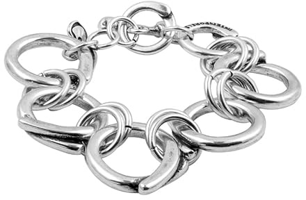 Ciclon1998 - pulseras eslabon aros - bañado en plata de ley - joya artesanal - ideal para regalo - coleccion Essential - 152200