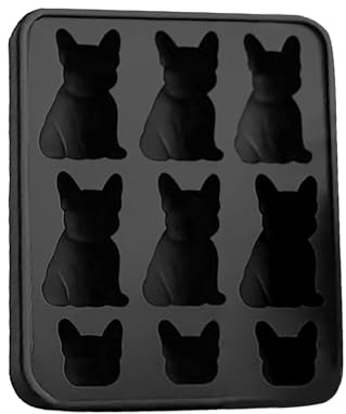 Ice Mold - 9 Cavity 3d French Bulldog Silicone Molds, Ice Molds For Cocktails | Non Stick Food-Grade Whiskey Iceblock Tray, Shatterproof Kitchen Gadget For Home Party Restaurant Camping