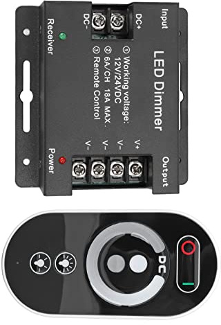 FTVOGUE Dimmer LED Wireless Controller Touch RF Dimmer Telecomando per Strisce Luminose LED, Design Full Touch, Anodo Comune