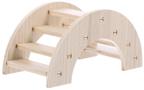 POPETPOP Hamsterbrücke Holzspielzeug für Kleintiere Robuste Kletterleiter Natürliche Käfigbrücke für Meerschweinchen und Rennmäuse Pfotenfreundlich und Platzsparend