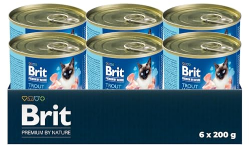 Brit Premium Pâté våtfoder för katter, smak öring och lever, 6 x 200 g