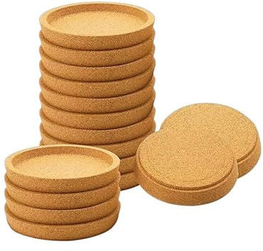 16 Stück Korkuntersetzer Rund, Kork Untersetzer Absorbierende HitzebestäNdige Runde Kork Untersetzer für die Meisten Tassen in Dem BüRo oder zu Hause (16PCS)