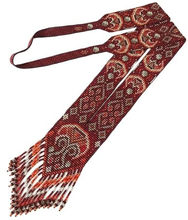 WORLD WIDE GEMS Collier traditionnel ukrainien Gerdan en mosaïque ethnique multicolore, perles de rocaille, bijou traditionnel fait main | WW_UKRN_0865