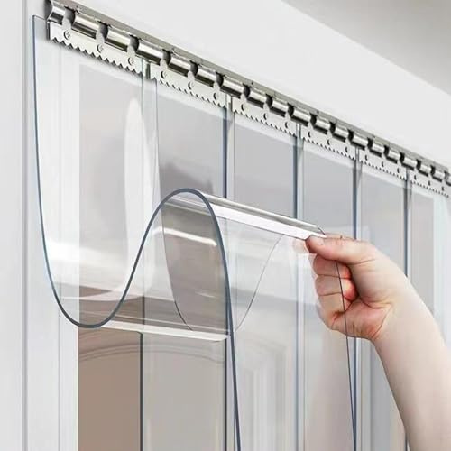 Kommersiella PVC-dörrremsor – vattentäta och vindtäta genomskinliga remskit för frysar lager industridörrar (6 st 0,9 m x 2 m)