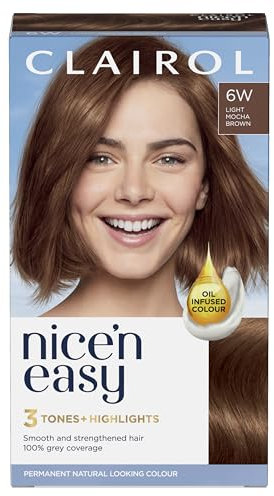 Clairol Clairol Nice'n Easy Crème, Natural Looking Oil Infused Permanent Hair Dye, 6W Light Mocha Brown