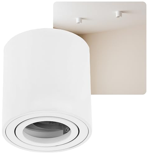 Sweet Led Aufbaurahmen Weiß GU10 Aufbauspots Rund Deckenspots aus Aluminium Deckenleuchte Aufputz schwenkbar Spots 230V Deckenlampe schwenkbar Aufbauleuchte
