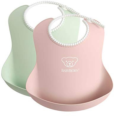 BabyBjörn Lätzchen, 2er-pack, Blassgrün/Blassrosa