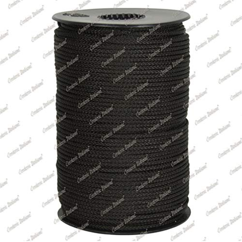 Corderie Italiane 006059967 Cordino minimal nero, 1,5 mm, 100 mt