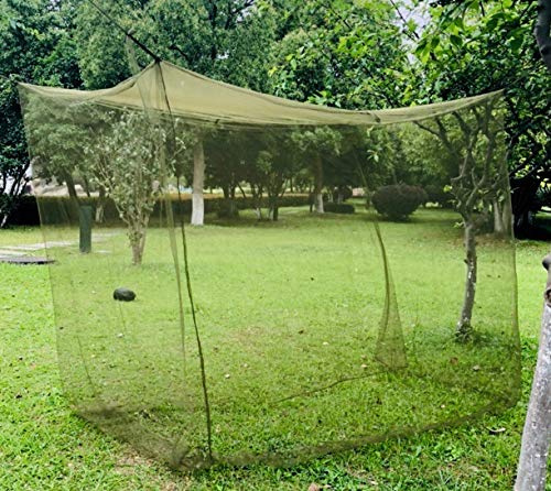 Mosquito Net- Military Green Portable Tactical Mosquito Netting for Camping – Completely Covers a Sleeping Bag, Bed or Cot