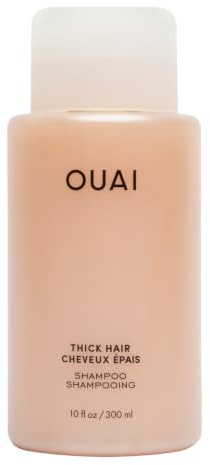 OUAI Dickes Shampoo gegen krauses Haar und nährt trockenes, dickes Haar mit stärkendem Keratin, Marshmallow-Wurzel, Sheabutter und Avocado-Öl Frei von Parabenen, Sulfaten und Phthalaten 284 ml