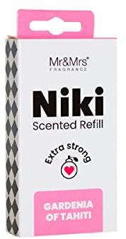 Mr & Mrs Fragrance Nachfüllpack für Auto-Lufterfrischer, Niki, Duft Gardenia de Tahiti