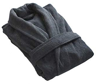 House of Emily Women's Men's 100% Turkish Cotton 400gsm Terry Towelling Shawl Collar Bathrobe Dressing Gown (Medium - Chest Size 45 - 48 | Length 50, Gunmetal Grey)
