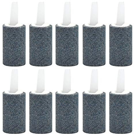 Skyzone Luftstein für Aquarium, 10-teiliger Airstone mit Zylinderblasenfreigabe für Aquarium-Aquariumpumpe und Hydroponik