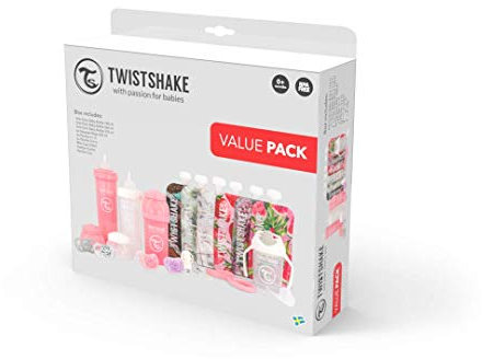 Twistshake 78820 Bottle Bundle (Mädchen), Pink/Weiss