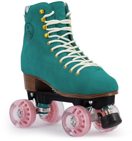 BTFL Patines Pro para mujer, niños o hombres, ante auténtico, ideal para patinaje al aire libre, patinaje artístico y rítmico. Colores elegantes disponibles. (Liam Pro US Mujeres: 9,US Hombre: 7.5)
