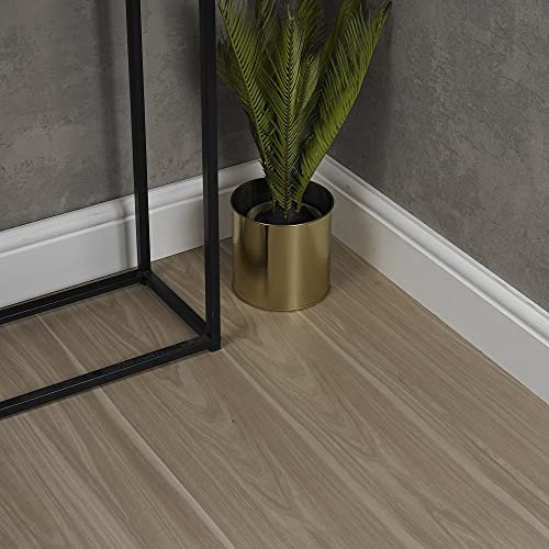 Vinyl Floor Planks Wood Effect Flooring Tiles Self Adhesive Kitchen Floor Lino (7, Light Oak)