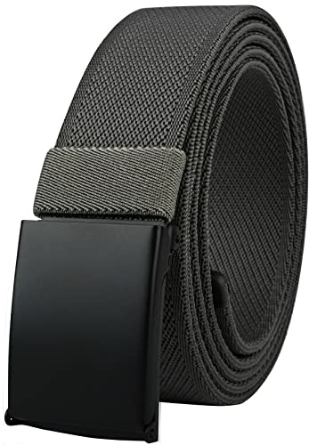 Drizzte Männer Gürtel Übergröße 100-180cm Komfortabel Elastischer Stretchgürtel Stoffgürtel Schwarz Herrengürtel
