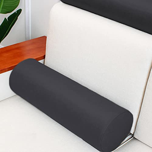 GGoty Rundes Nackenrolle, wasserdicht, für Sofa, Couch, Bett, Armlehne, PU-Kopfteil, Nackenkissen für Sofa/Bett/Auto (10 x 45 cm, schwarz)