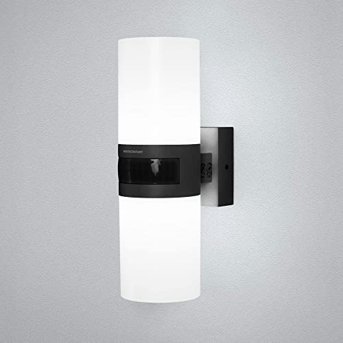 max K O M F O R T LED Außenleuchte mit Bewegungsmelder schwarz Wandleuchte IP65 Außenlampe Außenwandleuchte ST102A1-BK TWIN