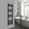 WarmeHaus Radiatore moderno per asciugamani riscaldato da bagno 1400 x 400 mm dritto per bagno cucina nero