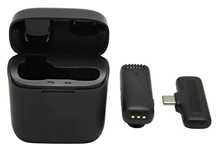 Bewinner Kabelloses Lavalier-Ansteckmikrofon, USB-C-Ansteckmikrofon mit Ladekoffer, 2,4-G-HiFi-Minimikrofon für Videoaufnahmen von Podcasts