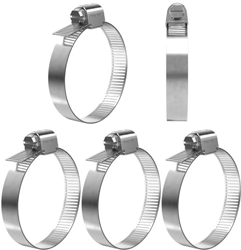 Lumonic 5x 46-70mm Collier de serrage en acier inoxydable V2A 201 I Collier de serrage réglable à visser I pour tuyaux flexibles machine à laver voiture voiture maison jardin