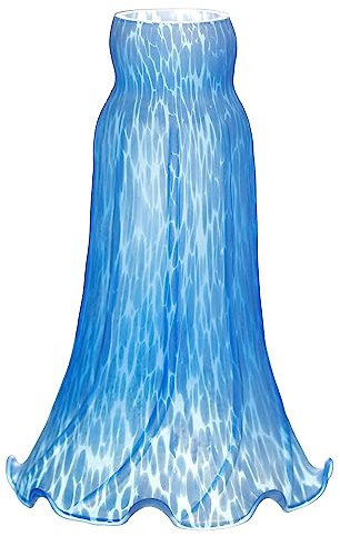 ANYONGLU Lily Lampshade Only Navy Blue Tulip Flower Glass Lamp Shade Replacement Tiffany Style Lily Table Floor Lampshade Replacement