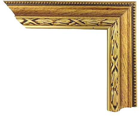 ITALIA CORNICI Maestri Artigiani I Cornice per Quadri Tele con Passepartout in Legno I Varie Misure I Personalizzabile I Noce Rosa Oro Crema (50 x 70 cm, Oro)