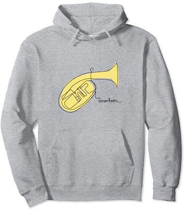 Tenorhorn Player Musikdesign One-Line Tenorhorn Pullover Hoodie