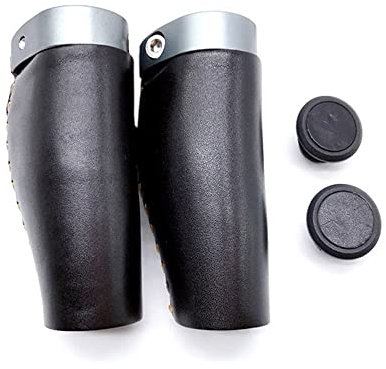 Fahrrad Lenkergriffe Klappbare Fahrradgriffe Leder Kurze Fahrradgriffe Retro Kurze Leder Ergonomische Kurze Fahrradgriffe (Schwarz)