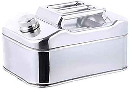 Tragbare, rostfreie Benzinkanister, großes Fassungsvermögen, 304-Edelstahl-Kraftstoffkanister, Metall-Benzin-Dieselkanister (10 l)