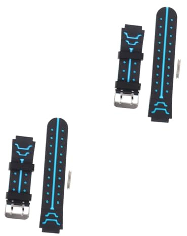 HOMSFOU Correa De Reloj De Silicona Para Niños Negro Y Azul | Negro Y Azul, Forma Ergonómica, Textura Suave, Soldadura Sin Costuras, 2 X Correa De Reloj