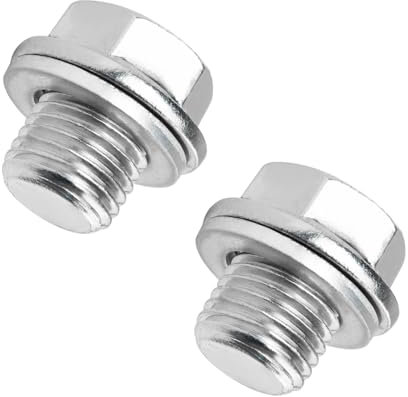 JNNJ 2 Pezzi Tappo Di Scarico Olio Universale, Tappo Di Scarico Olio Con Anello Di Tenuta, Tappo Scarico Olio in Acciaio, Automotive Raccordi, Per La Maggior Parte Delle Auto Moto Barca(M16)