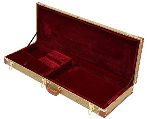 KAUITOPU E-Gitarrenkoffer, Quadrat Hartschalenkoffer mit Schlüssel für die meisten E-Gitarren Äußere Größe des Koffers 105 * 36 * 11cm (Gelb)