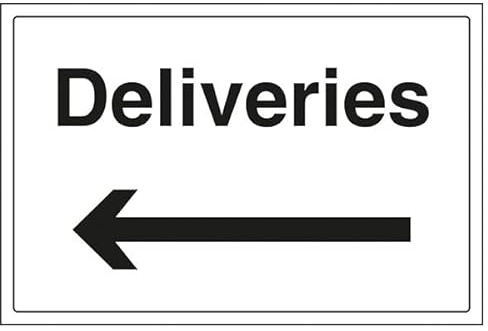 V Safety General Information - Deliveries, flèche gauche - 400 x 300 mm - Panneau de sécurité avec cadre à pression