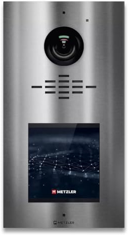 Metzler VDM10 2.0 Interphone vidéo modulaire en acier inoxydable - 2 fils - Sonnette de porte avec caméra HD - 1 à 500 parties - Maison individuelle et collective - Application smartphone - Horizon