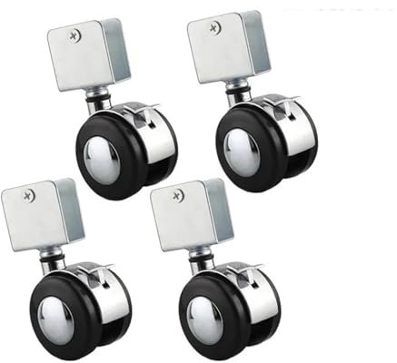 4 Stücke 2 Zoll Krippenrollen Mit Schienenbremse Rotierenden Rädern Zinklegierung + Nylon Hardware-Armaturen(20MM)